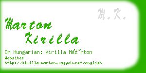 marton kirilla business card